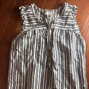Striped Flutter Shell Linen Tank
